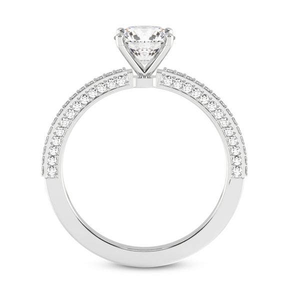 IGI 1.50 CTW Round Excellent Cut Diamond Engagement Ring In 14k White Gold,E-VS1 - Picture 3 of 7